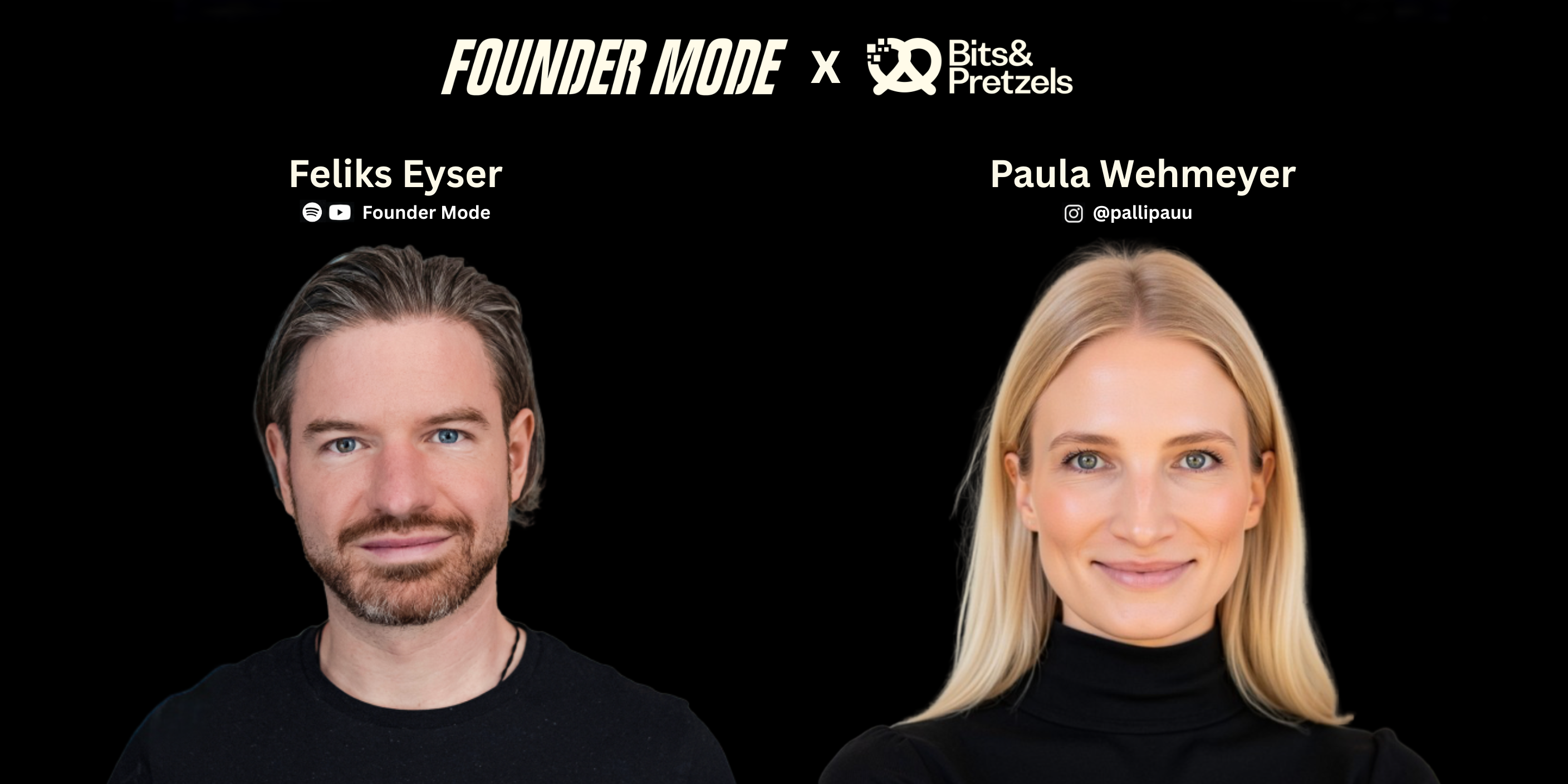Feliks Eyser (Founder Mode) und Paula Wehmeyer (@pallipauu) bei Bits & Pretzels